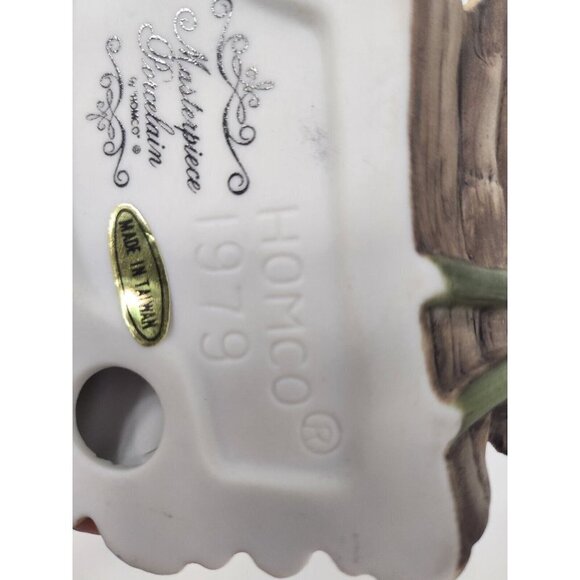 Vintage 1979 Homco Masterpiece Porcelain Mockingbird Mom & Baby Bird Figurine - Picture 10 of 12